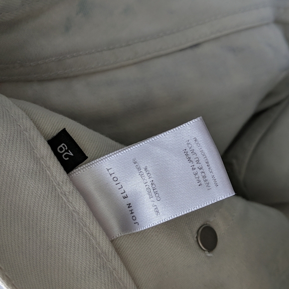 John Elliott Denim Shorts Tie Dye 5-Pocket Fray Hem White Purple Push Pop 29 NWT - Picture 13 of 14